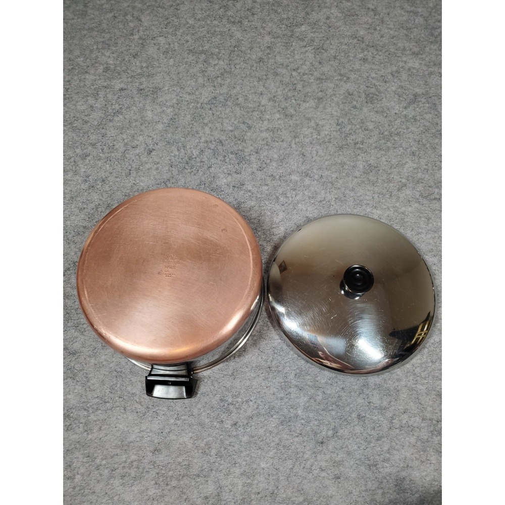 Vintage Revere Ware 6 QT Pasta Pot Copper Clad Bottom Clinton ILL USA